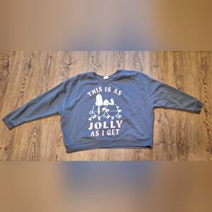 Peanuts Charcoal Gray Cropped Sweatshirt ☆Size XXL☆